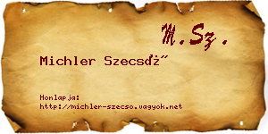 Michler Szecső névjegykártya